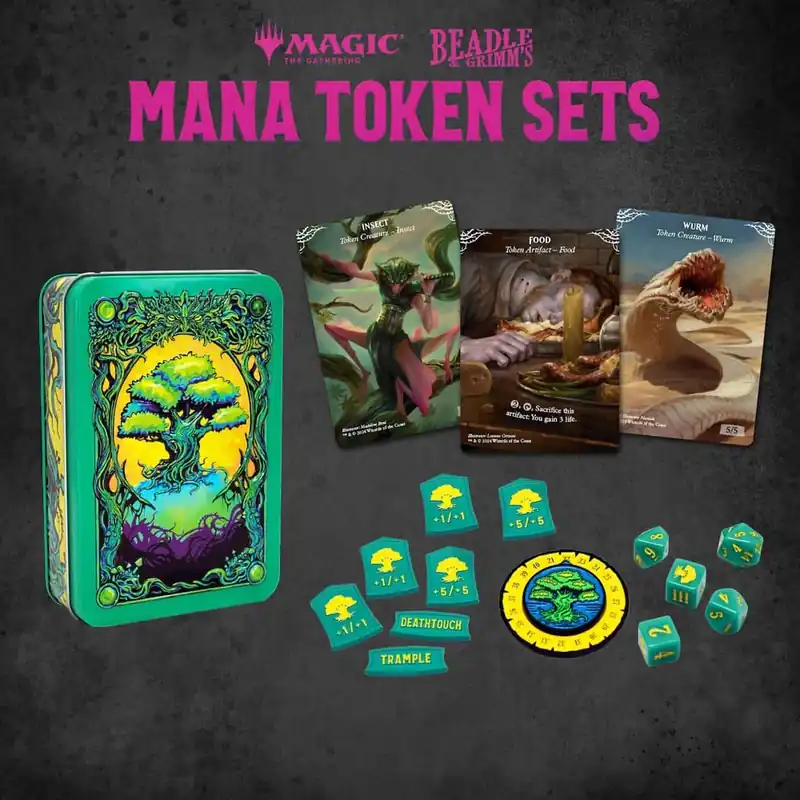 Magic the Gathering: Green Mana Dice and Token Pack Nouvel Arrivage
