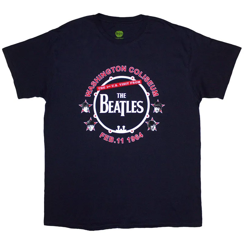 Artisanat The Beatles: Washington '64 Drum - Blue T-Shirt