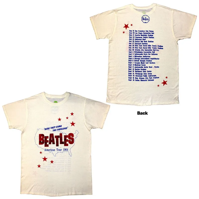 Acheter En Ligne The Beatles: American Tour '64 (Back Print) - Neutral T-Shirt