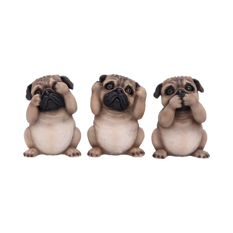 Dark Fantasy: Three Wise Pugs Dog Ornaments Promotion Saisonnière